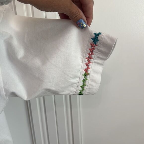 Johnny Was Crochet Ccrewneck‎ Tee Cotton Large - Picture 5 of 8